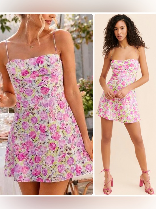 For Love And Lemons Dresses & Skirts - For Love And Lemons Paulina Floral Print Lace-Up Back Mini Dress NWT $225
